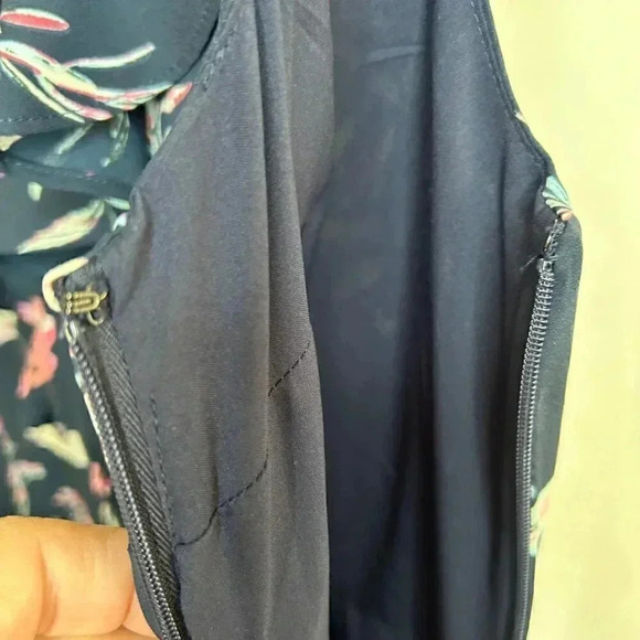 Banana Republic Size 2 High Low Ruffled Dress Navy Sleeveless Sundress - Picture 15 of 16